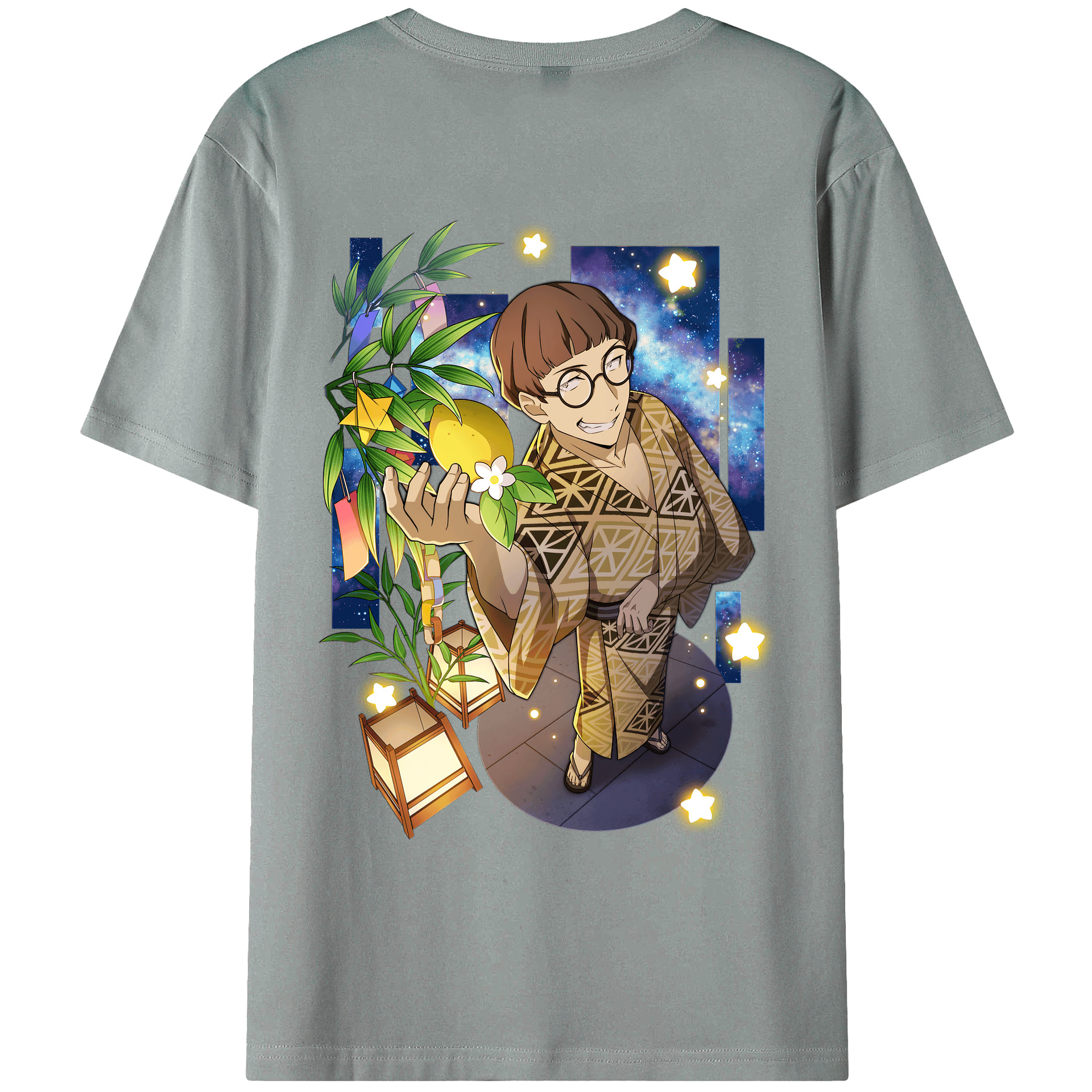（画像用） 文豪ストレイドッグス Bungo Stray Dogs 綿100％ メンズ半袖Tシャツ（バックプリント） 通気性